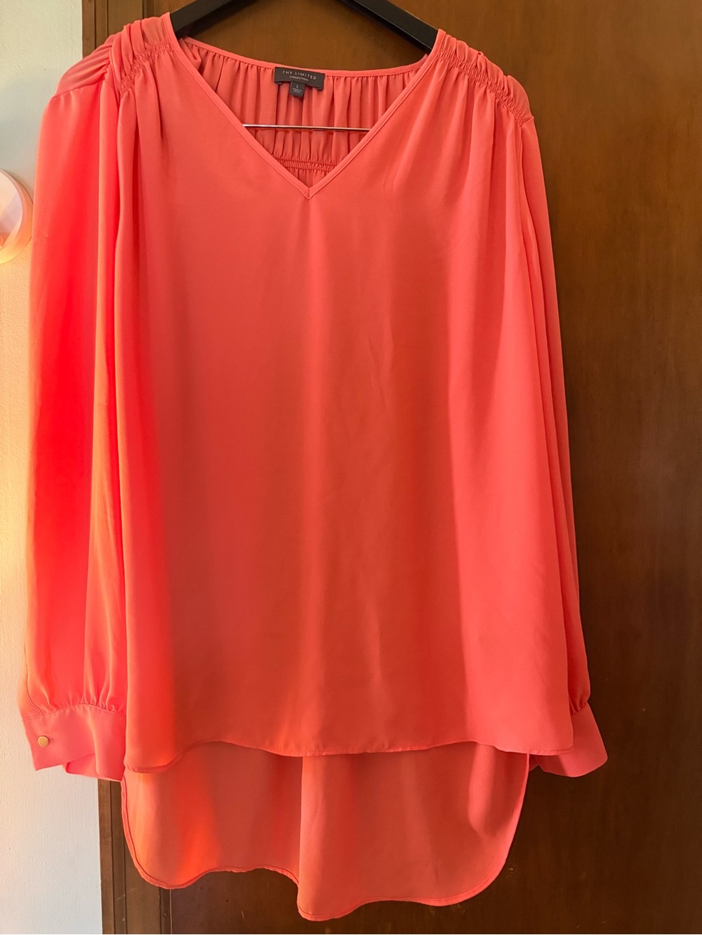 The Limited Coral V-Neck Long-Sleeve Tunic